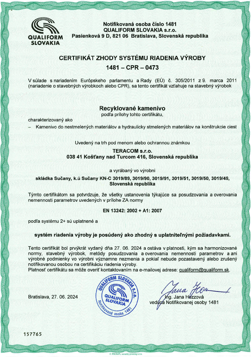 certifikát 1481 cpr 0473 kaminvo fr. 0 32,0 63,32 63,0 16,16 32 s prílohami